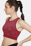 Zelocity Medium Impact Seamless Quick Dry Sports Bra - Beet Red — thumbnail 3